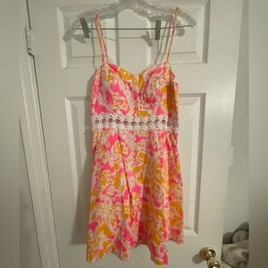 Lilly Pulitzer pink and orange coral dress with pockets